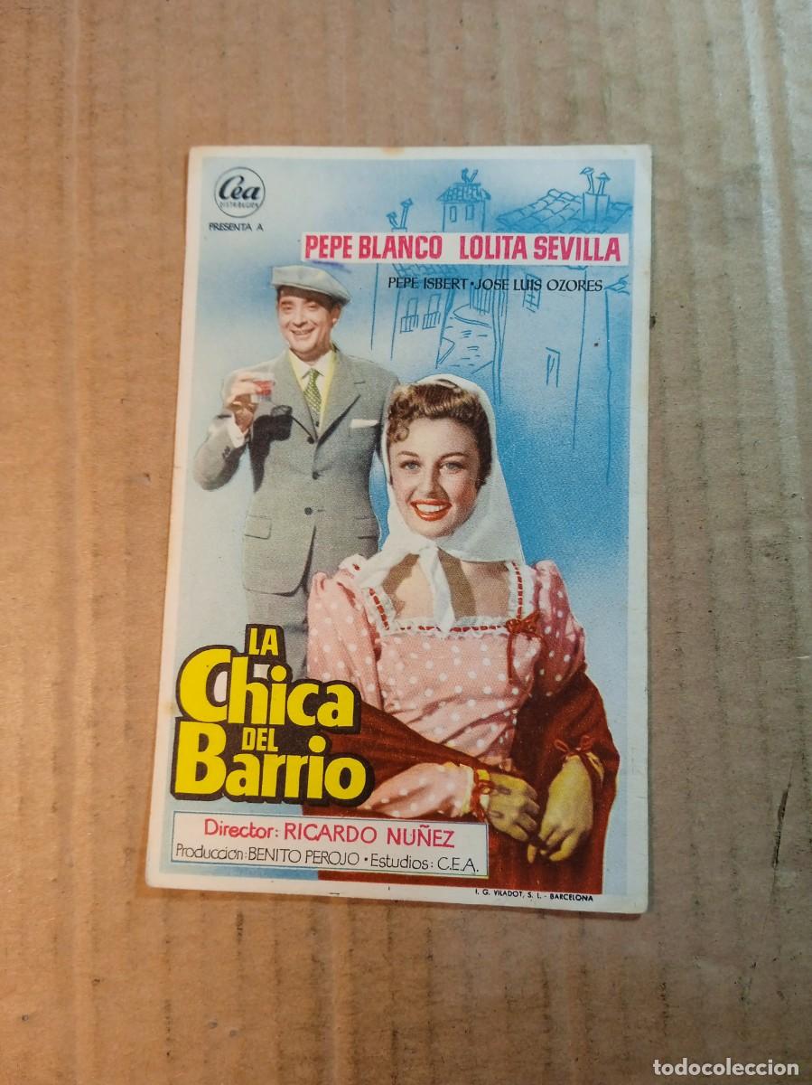 Cine: FOLLETO DE MANO CON PUBLICIDAD LA CHICA DEL BARRIO