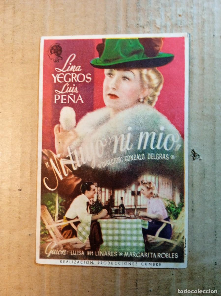 Kino: FOLLETO DE MANO CON PUBLICIDAD NI TUYO NI MIO