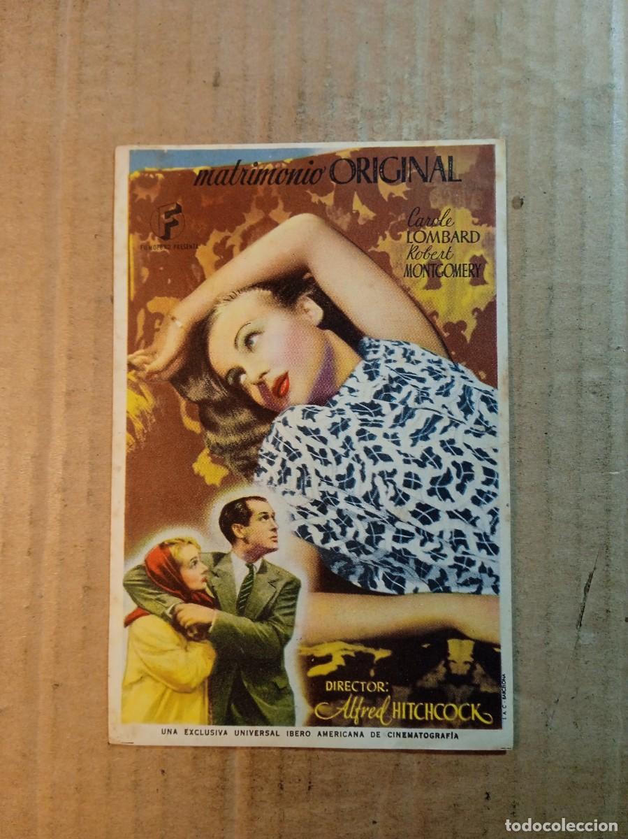 Kino: FOLLETO DE MANO CON PUBLICIDAD UN MATRIMONIO ORIGINAL