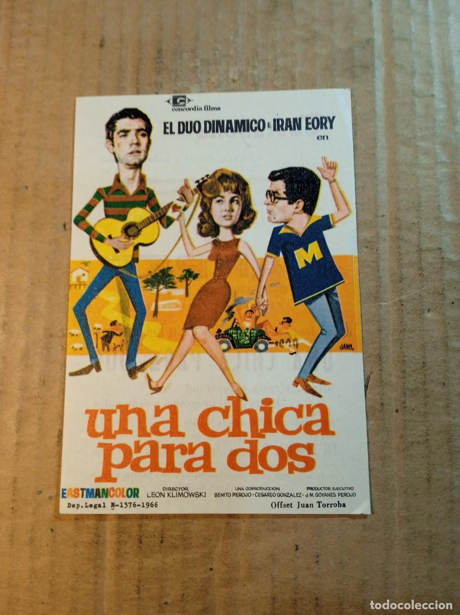 Cine: FOLLETO DE MANO CON PUBLICIDAD UNA CHICA PARA DOS