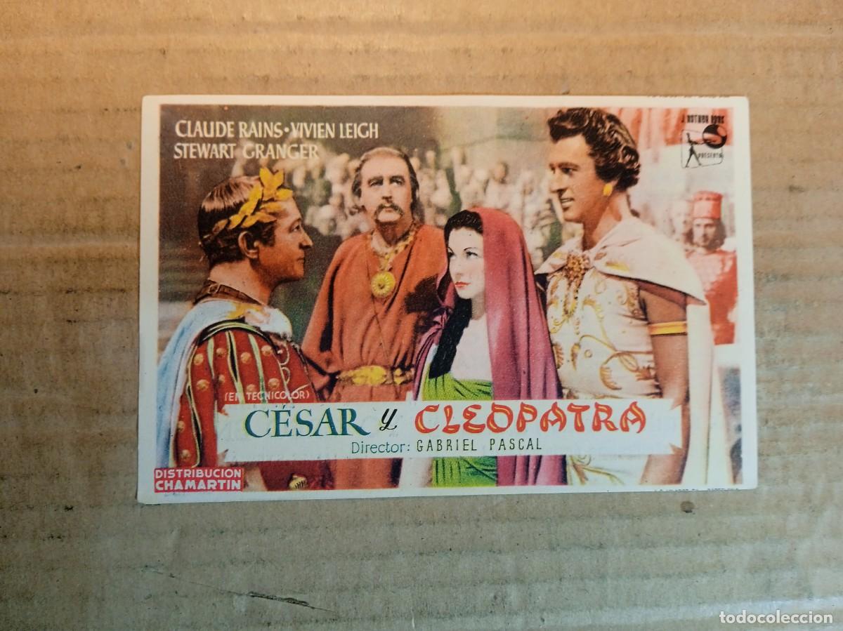  Foglietti di film di film antichi di cinema: FOLLETO DE MANO CON PUBLICIDAD CESAR Y CLEOPATRA