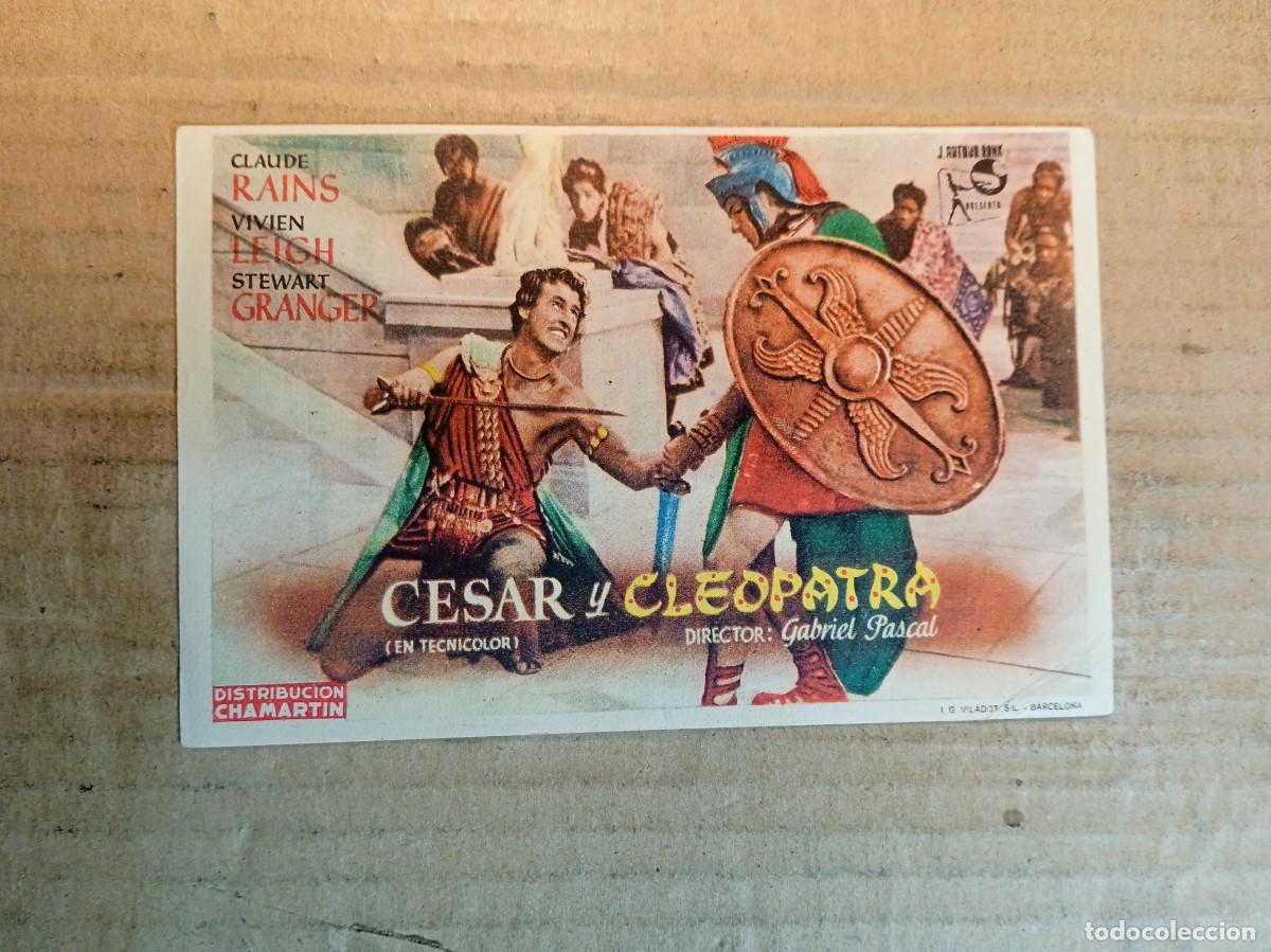  Foglietti di film di film antichi di cinema: FOLLETO DE MANO CON PUBLICIDAD CESAR Y CLEOPATRA