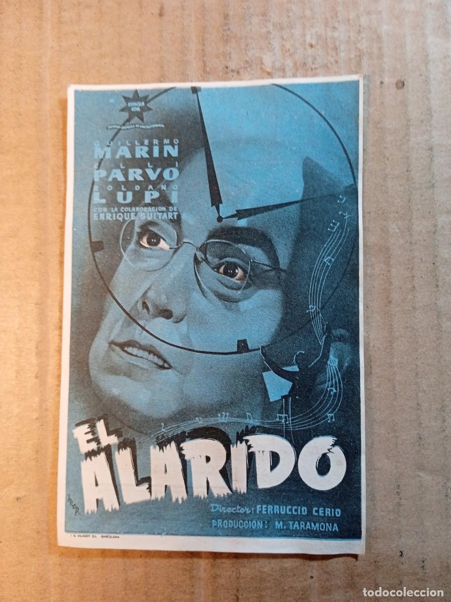 Cine: FOLLETO DE MANO CON PUBLICIDAD EL ALARIDO