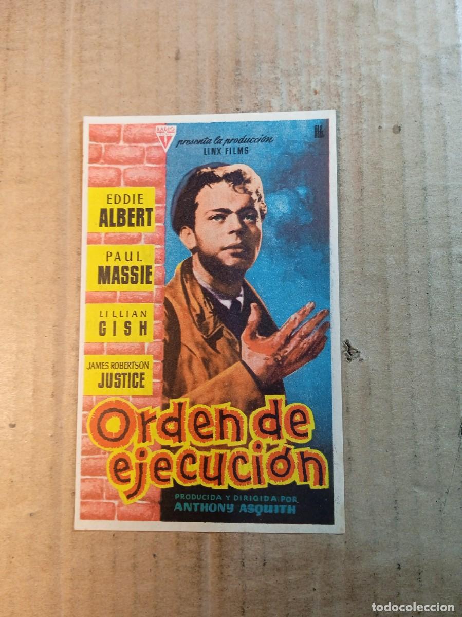 Cine: FOLLETO DE MANO CON PUBLICIDAD ORDEN DE EJECUCI&Oacute;N