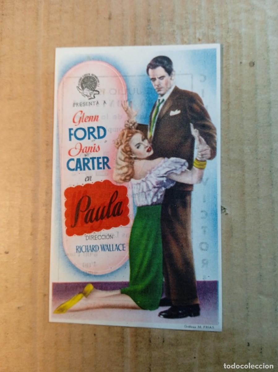 Folhetos de m&atilde;o de filmes antigos de cinema: FOLLETO DE MANO CON PUBLICIDAD PAULA