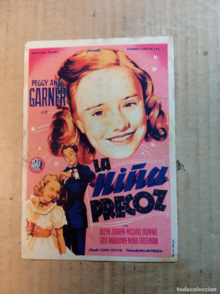 Cine: FOLLETO DE MANO CON PUBLICIDAD LA NI&Ntilde;A PRECOZ