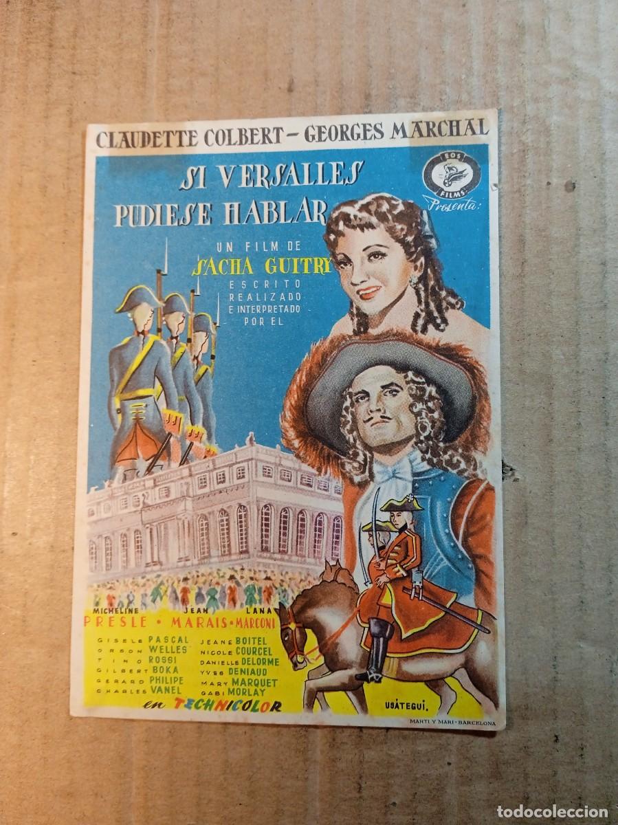 Kino: FOLLETO DE MANO CON PUBLICIDAD SI VERSALLES PUDIESE HABLAR...