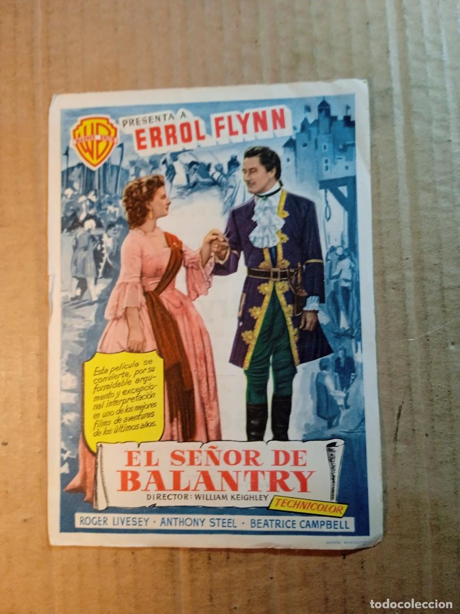  Flyers Publicitaires de films Anciens: FOLLETO DE MANO CON PUBLICIDAD EL SE&Ntilde;OR DE BALANTRY