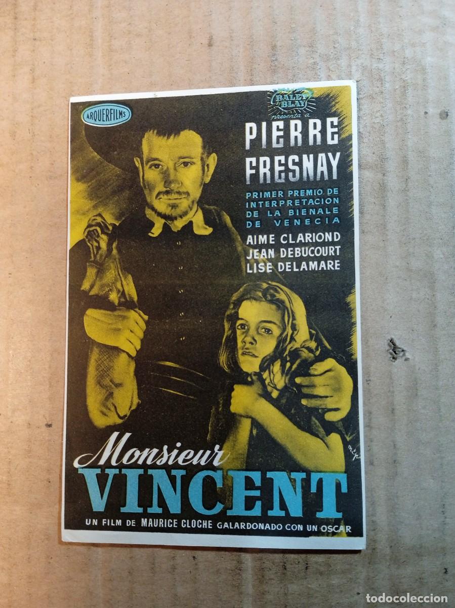 Kino: FOLLETO DE MANO CON PUBLICIDAD MONSIEUR VICENT