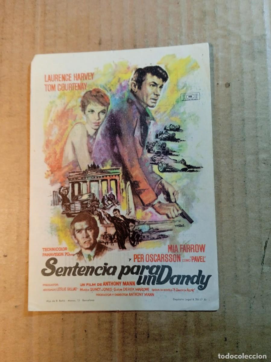 Cine: FOLLETO DE MANO CON PUBLICIDAD SENTENCIA PARA UN DANDY