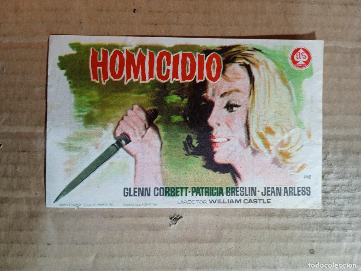 Cine: FOLLETO DE MANO CON PUBLICIDAD HOMICIDIO