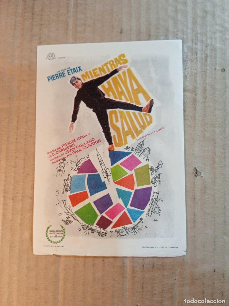 Cine: FOLLETO DE MANO CON PUBLICIDAD MIENTRAS HAYA SALUD...