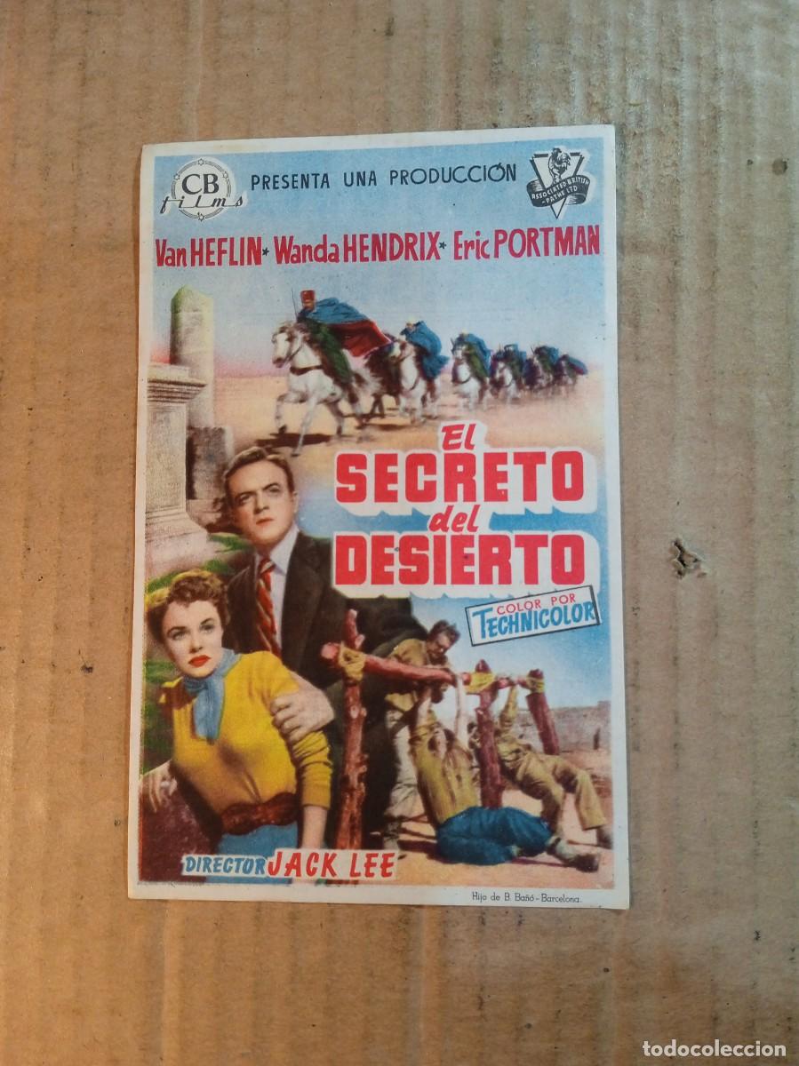 Kino: FOLLETO DE MANO CON PUBLICIDAD EL SECRETO DEL DESIERTO