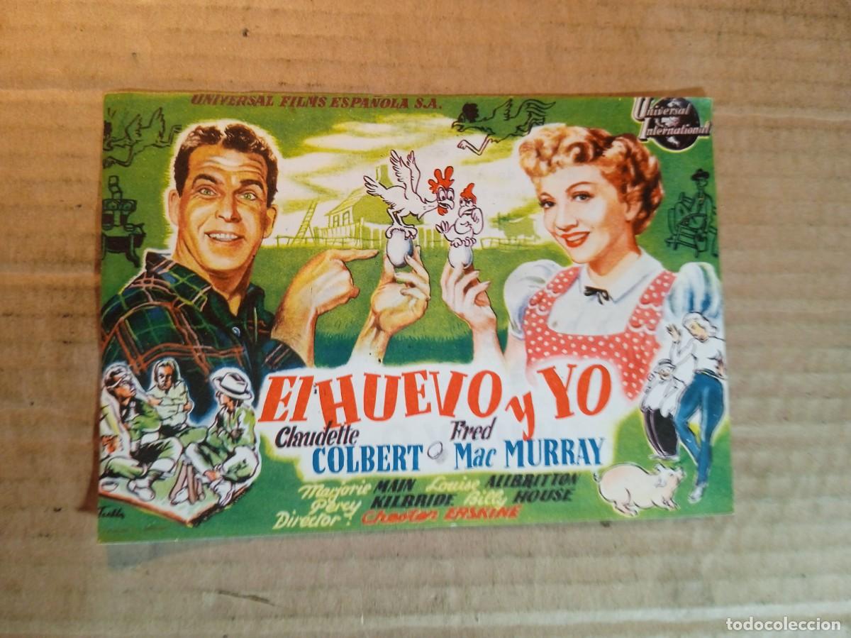 Cine: FOLLETO DE MANO CON PUBLICIDAD EL HUEVO Y YO