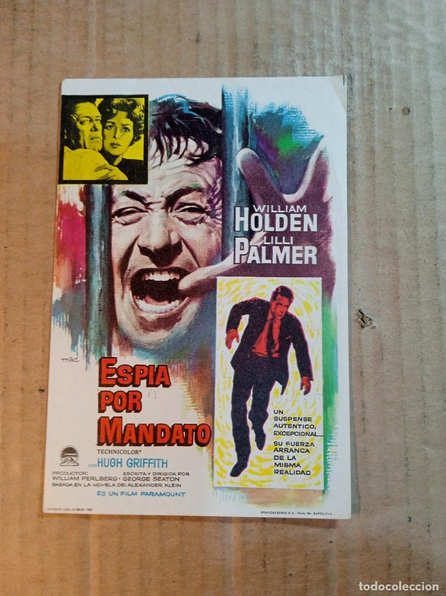 Folhetos de m&atilde;o de filmes antigos de cinema: FOLLETO DE MANO CON PUBLICIDAD ESPIA POR MANDATO