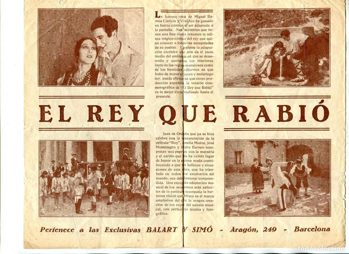 Cine: EL REY QUE RABI&Oacute;, de Jos&eacute; Buchs. 14 x 21,5 cms. - Foto 2