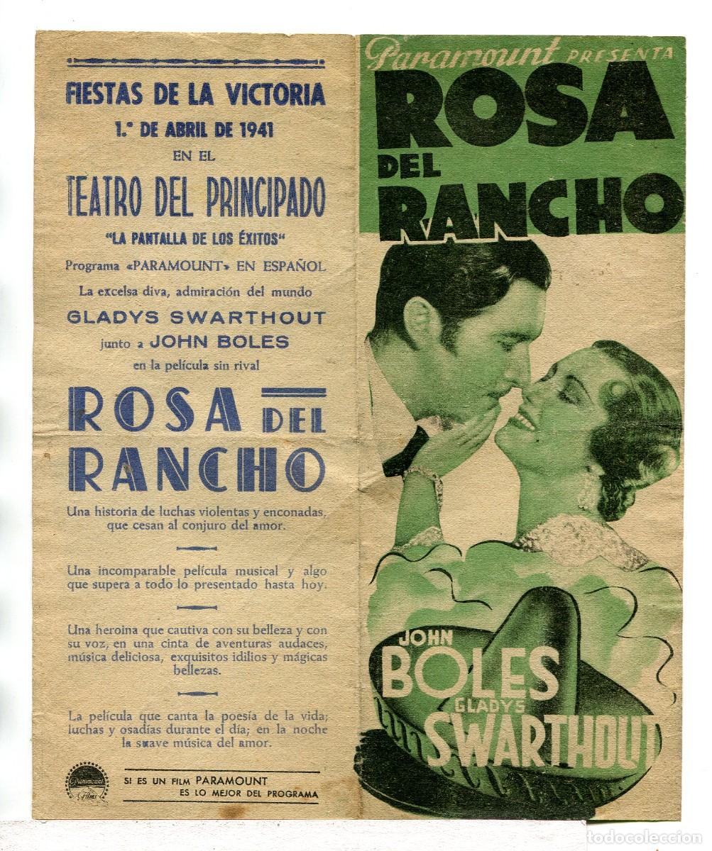 Cine: ROSA DEL RANCHO, con John Boles. 9 x 22 cms. - Foto 1