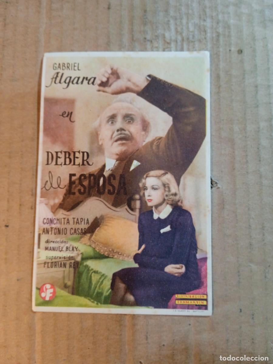 Cine: FOLLETO DE MANO CON PUBLICIDAD DEBER DE ESPOSA