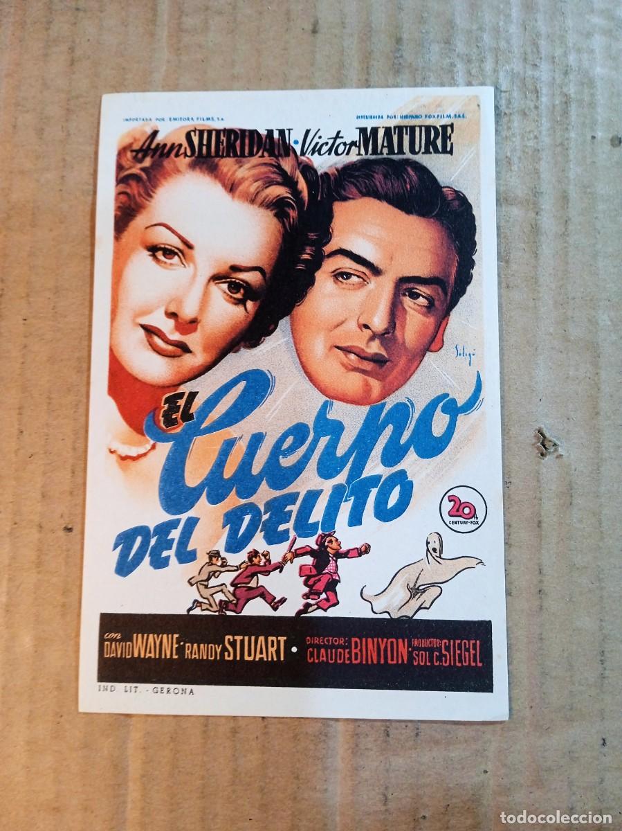 Cine: FOLLETO DE MANO CON PUBLICIDAD EL CUERPO DEL DELITO