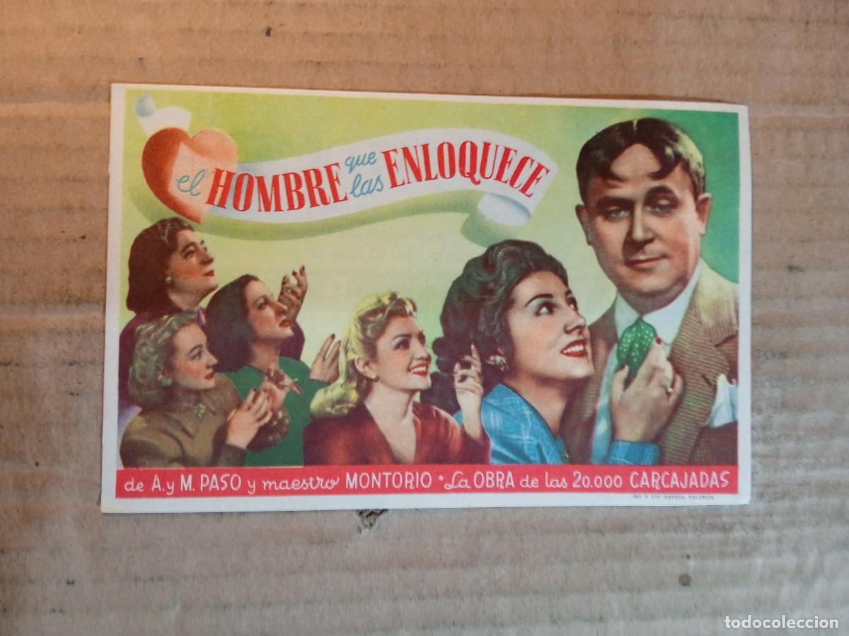 Cine: FOLLETO DE MANO CON PUBLICIDAD EL HOMBRE QUE LAS ENLOQUECE