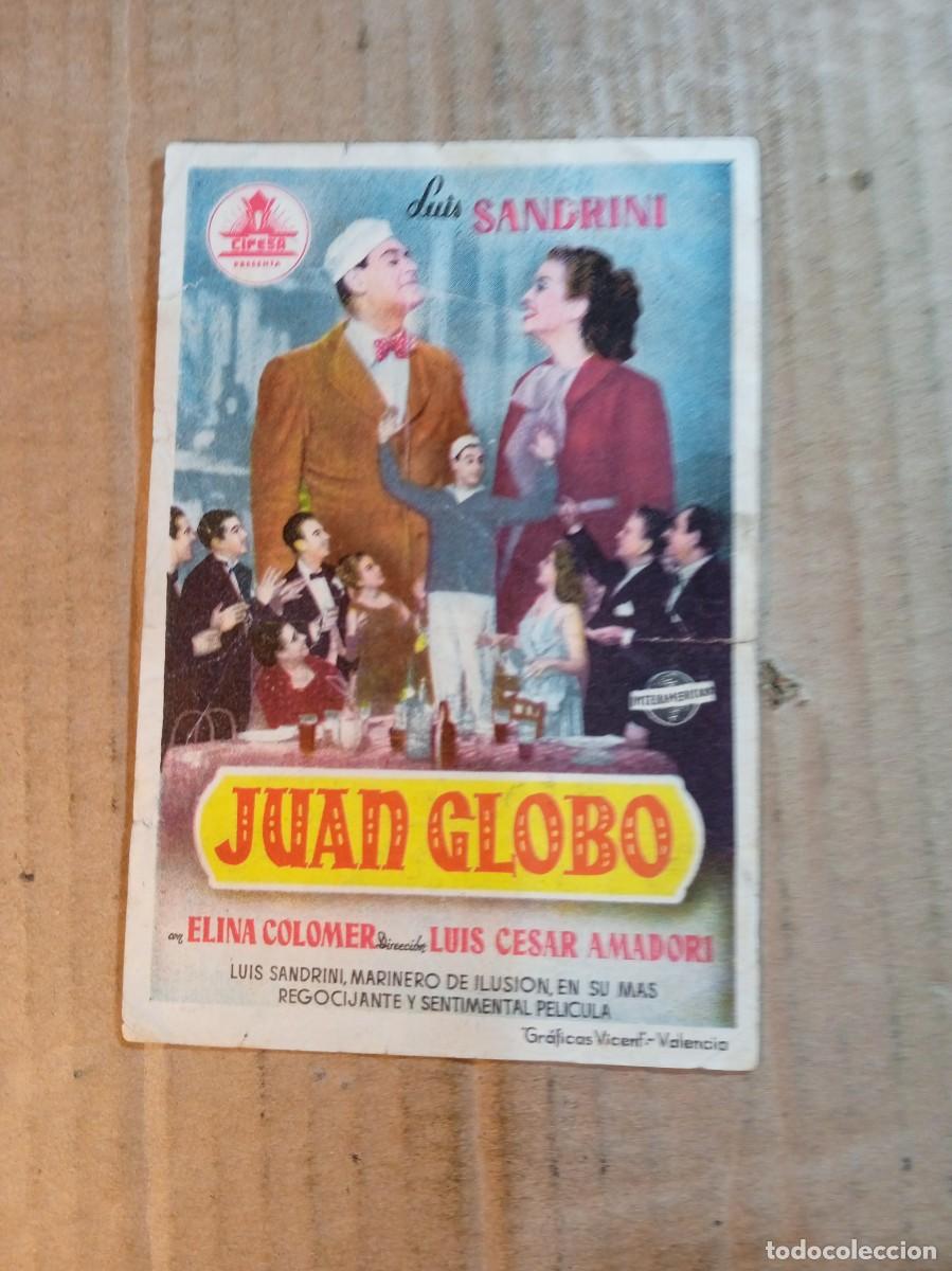 Cine: FOLLETO DE MANO CON PUBLICIDAD JUAN GLOBO