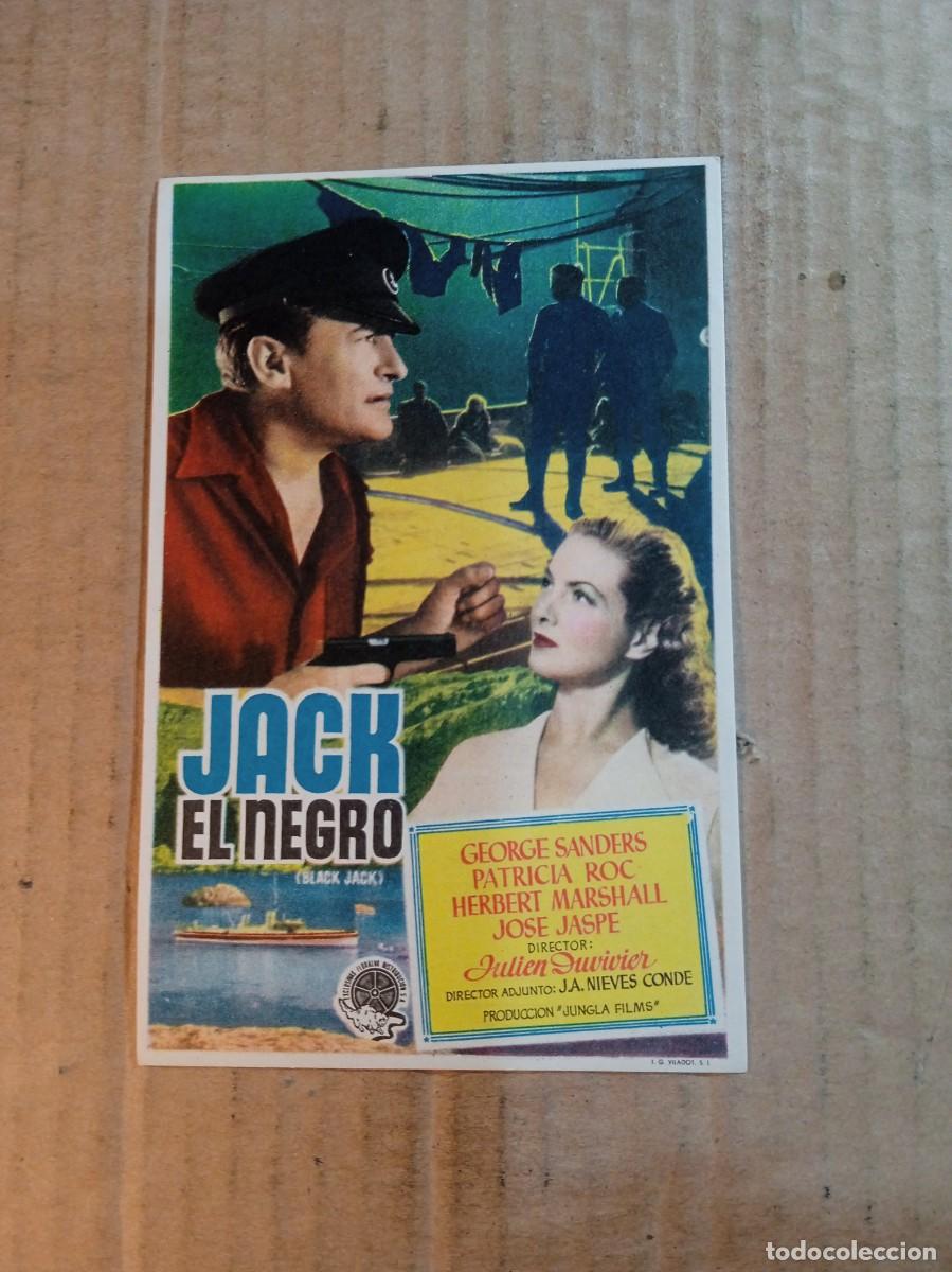  Foglietti di film di film antichi di cinema: FOLLETO DE MANO CON PUBLICIDAD JACK EL NEGRO
