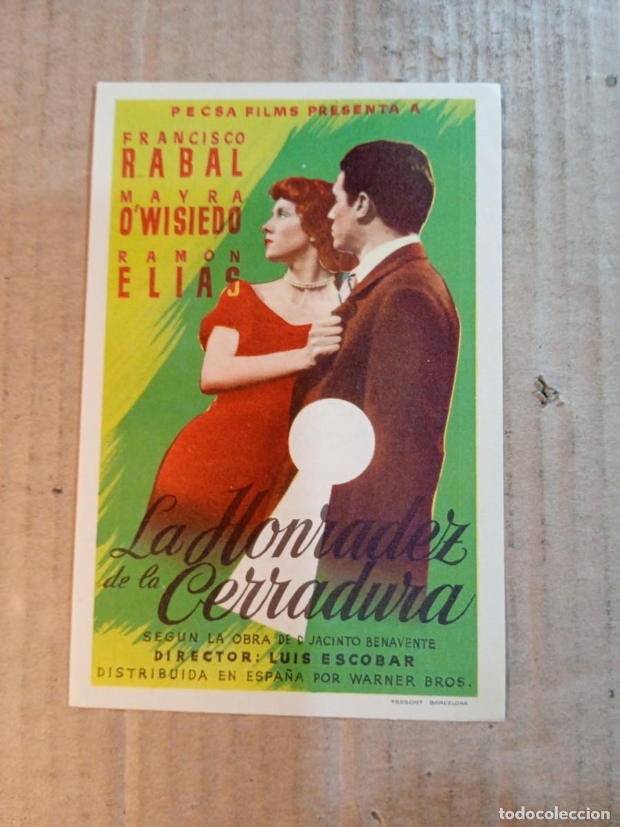 Cine: FOLLETO DE MANO CON PUBLICIDAD LA HONRADEZ DE LA CERRADURA
