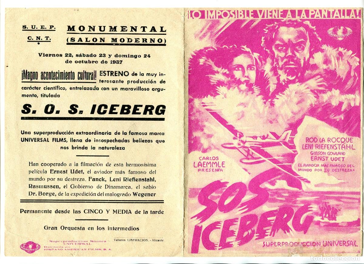 Cinema: S.O.S. ICEBERG, con Rod la Rocque. 14,5 X 20,5 cms.