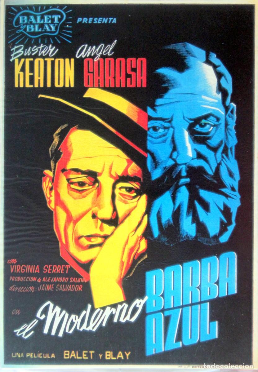 Cine: BUSTER KEATON EL MODERNO BARBA AZUL, FOLLETO DE MANO - 15,5 x 22 cm