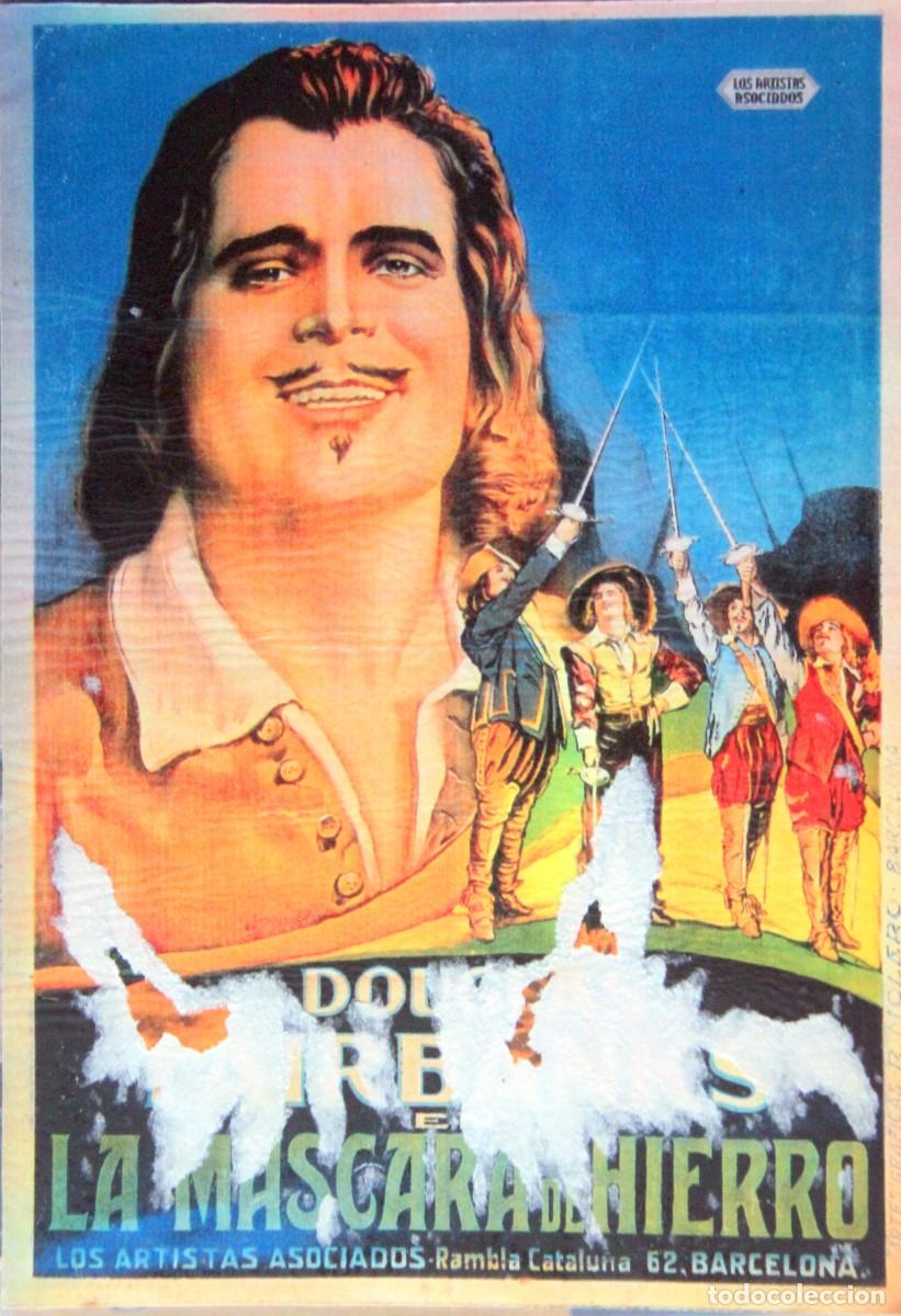  Foglietti di film di film antichi di cinema: DOUGLAS FAIRBANKS-LA MASCARA DE HIERRO, FOLLETO DE MANO - 15 x 22 cm