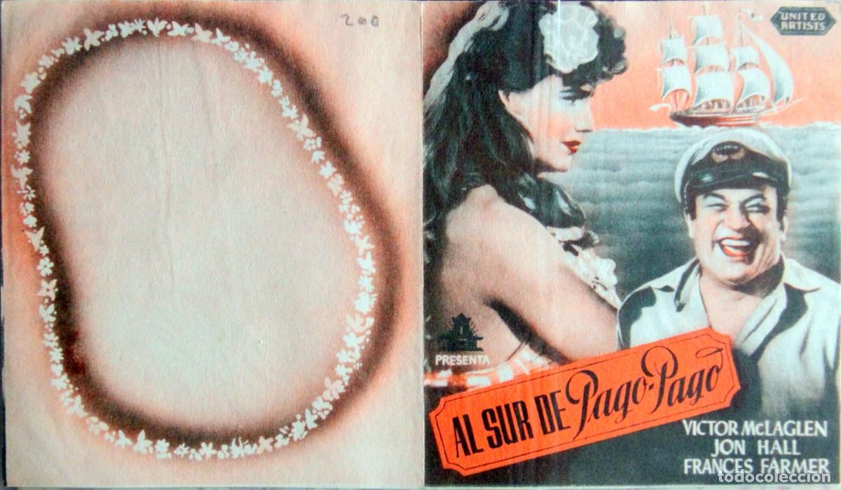  Foglietti di film di film antichi di cinema: AL SUR DE PAGO PAGO - FOLLETO DE MANO - 12 x 20,5 cm