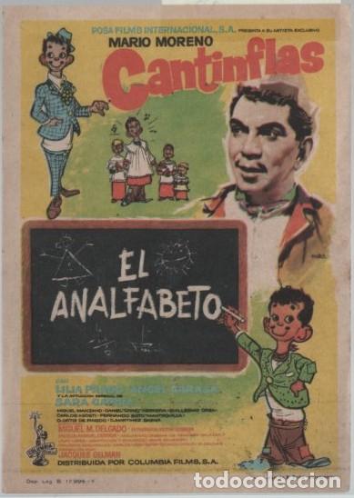 Foglietti di film di film antichi di cinema: PROGRAMA DE CINE: EL ANALFABETO PC-11853