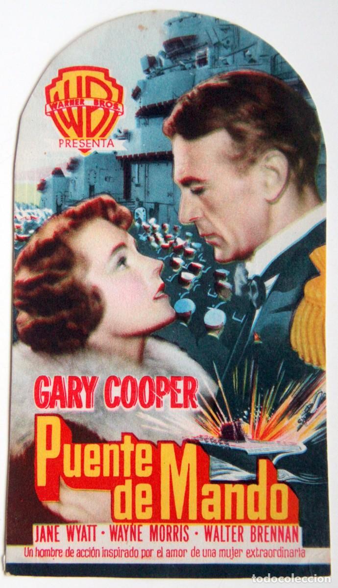 Folhetos de m&atilde;o de filmes antigos de cinema: GARY COOPER: PUENTE DE MANDO -16 x 9 cm