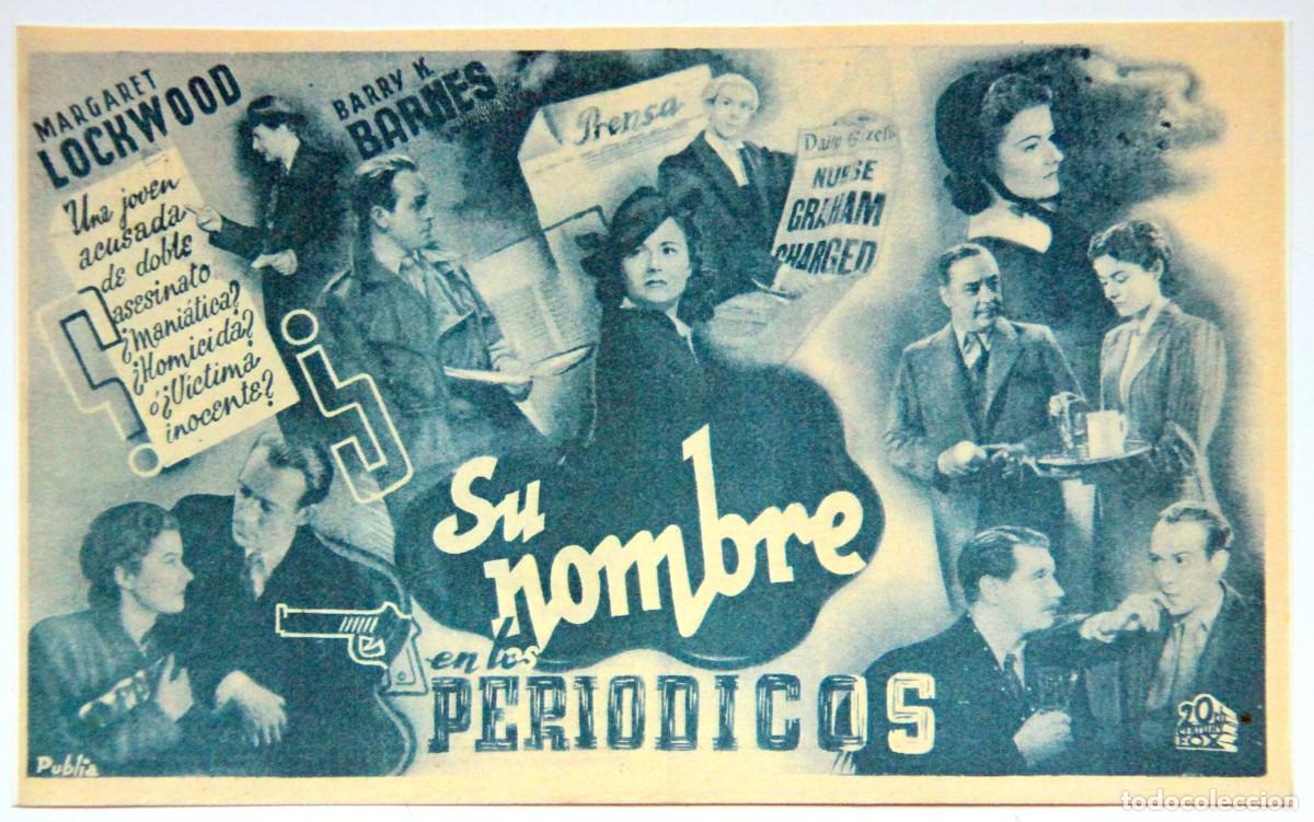 Folhetos de m&atilde;o de filmes antigos de cinema: SU NOMBRE EN LOS PERIODICOS - PROGRAMA DE MANO REPRO - 10 x 16 cm