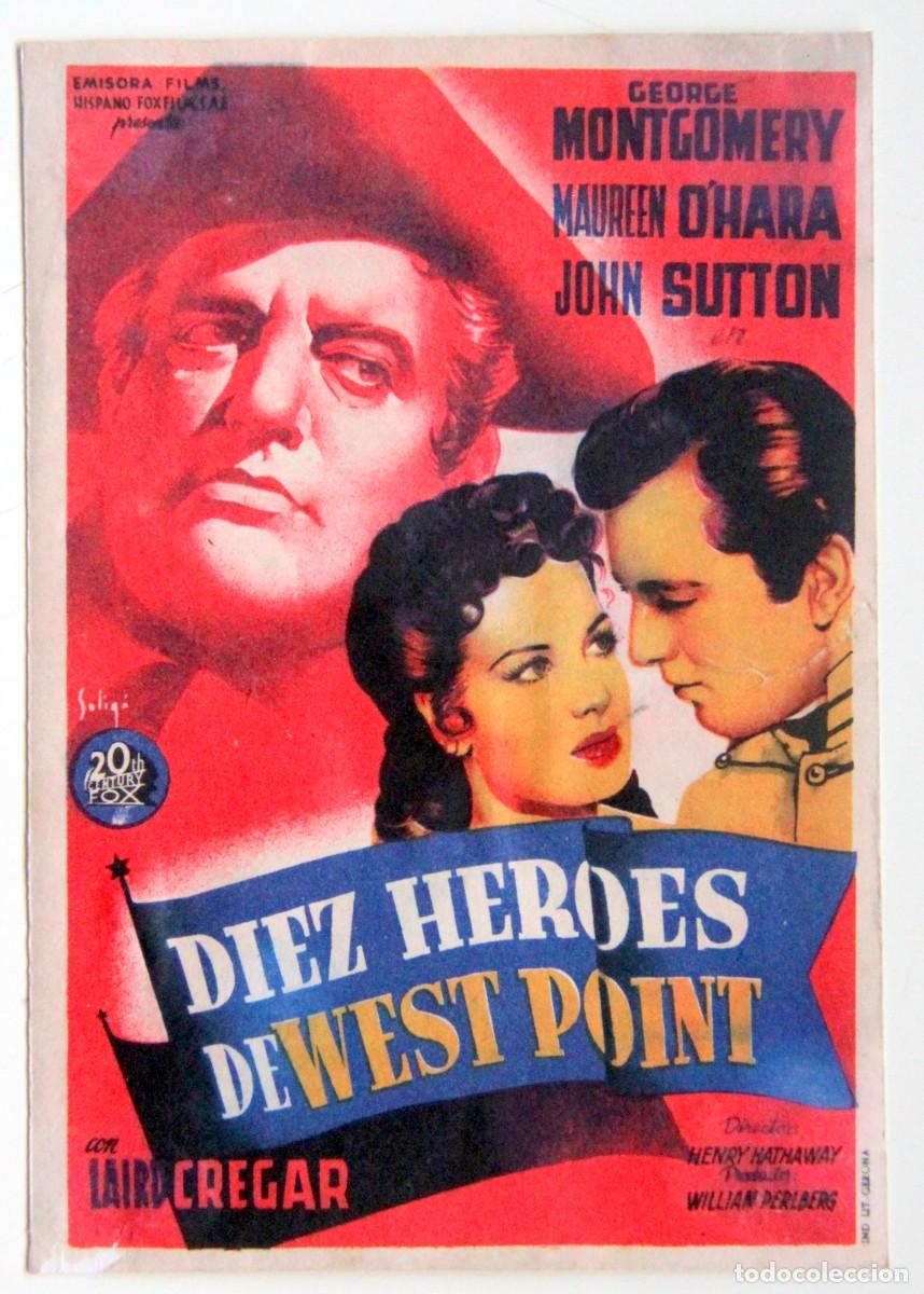 Cine: DIEZ HEROES DE WEST POINT - PROGRAMA DE MANO - Foto 1