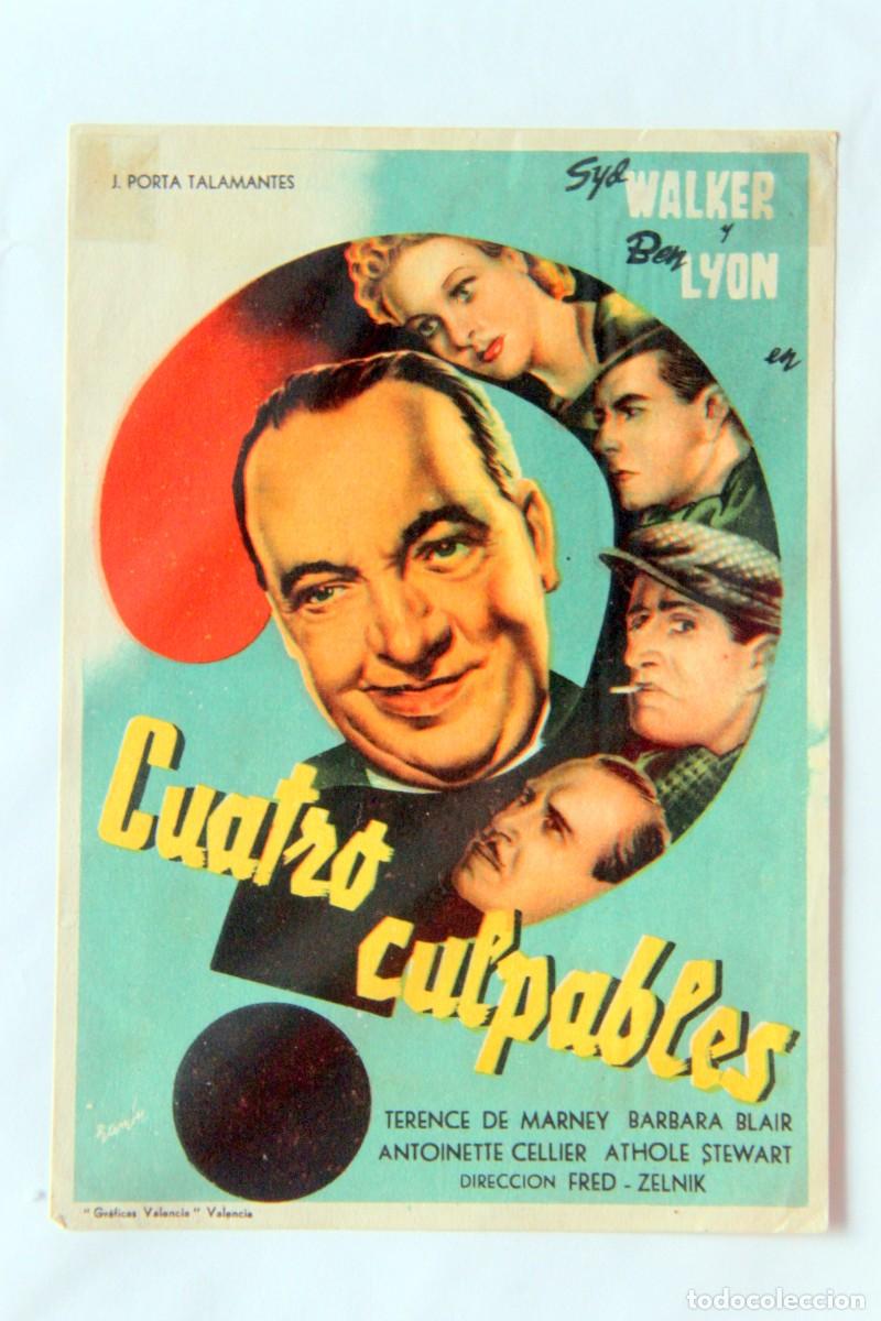 Folhetos de m&atilde;o de filmes antigos de cinema: CUATRO CULPABLES - PROGRAMA DE MANO
