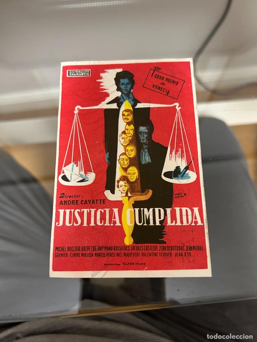 Cinema: &ordm;920 JUSTICIA CUMPLIDA CINE MONTERROSA REUS CON PUBLICIDAD BUEN ESTADO