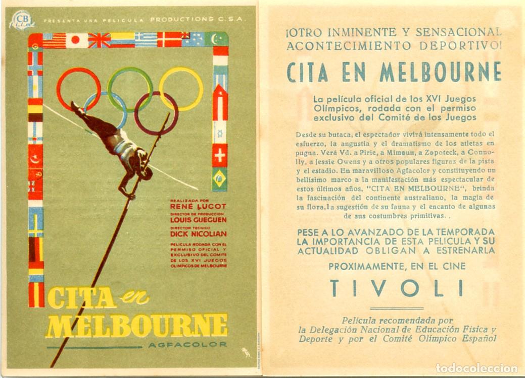 Folhetos de m&atilde;o de filmes antigos de cinema: FOLLETO DE MANO ORIGINAL CITA EN MELBOURNE CINE TIVOLI MADRID