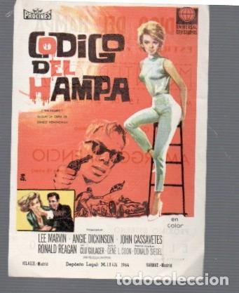  Flyers Publicitaires de films Anciens: FOLLETO DE MANO TITULO CODIGO DEL HAMPA CON LEE MARVIN Y ANGIE DICKINSON SALA MONTERROSA EL A&Ntilde;O 196