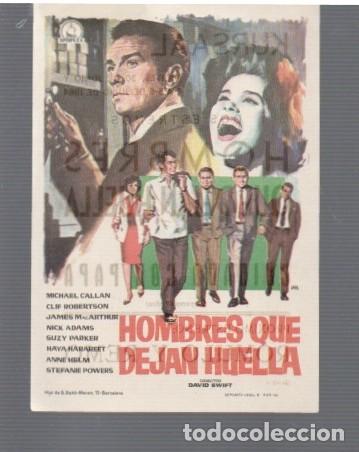 Cinema: FOLLETO DE MANO T&Iacute;TULO HOMBRES QUE DEJAN HUELLA CON MICHAEL CALLAN SALA KURSAAL A&Ntilde;O 1964