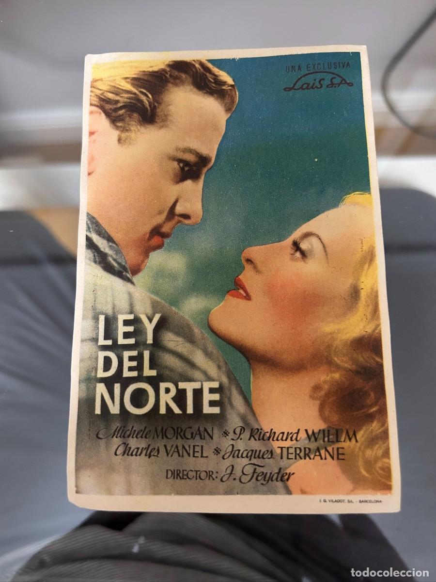  Foglietti di film di film antichi di cinema: &ordm;941 LEY DEL NORTE CINE MARI LEON CON PUBLICIDAD BUEN ESTADO