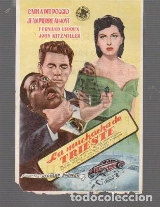 Folhetos de m&atilde;o de filmes antigos de cinema: FOLLETO DE MANO T&Iacute;TULO LA MUCHACHA DE TRIESTE SALA REUS