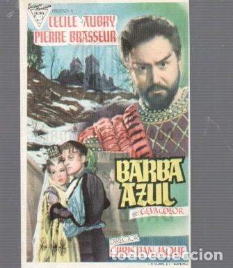 Cine: FOLLETO DE MANO T&Iacute;TULO BARBA AZUL CON CECILE AUBRY TEATRO AVENIDA REUS