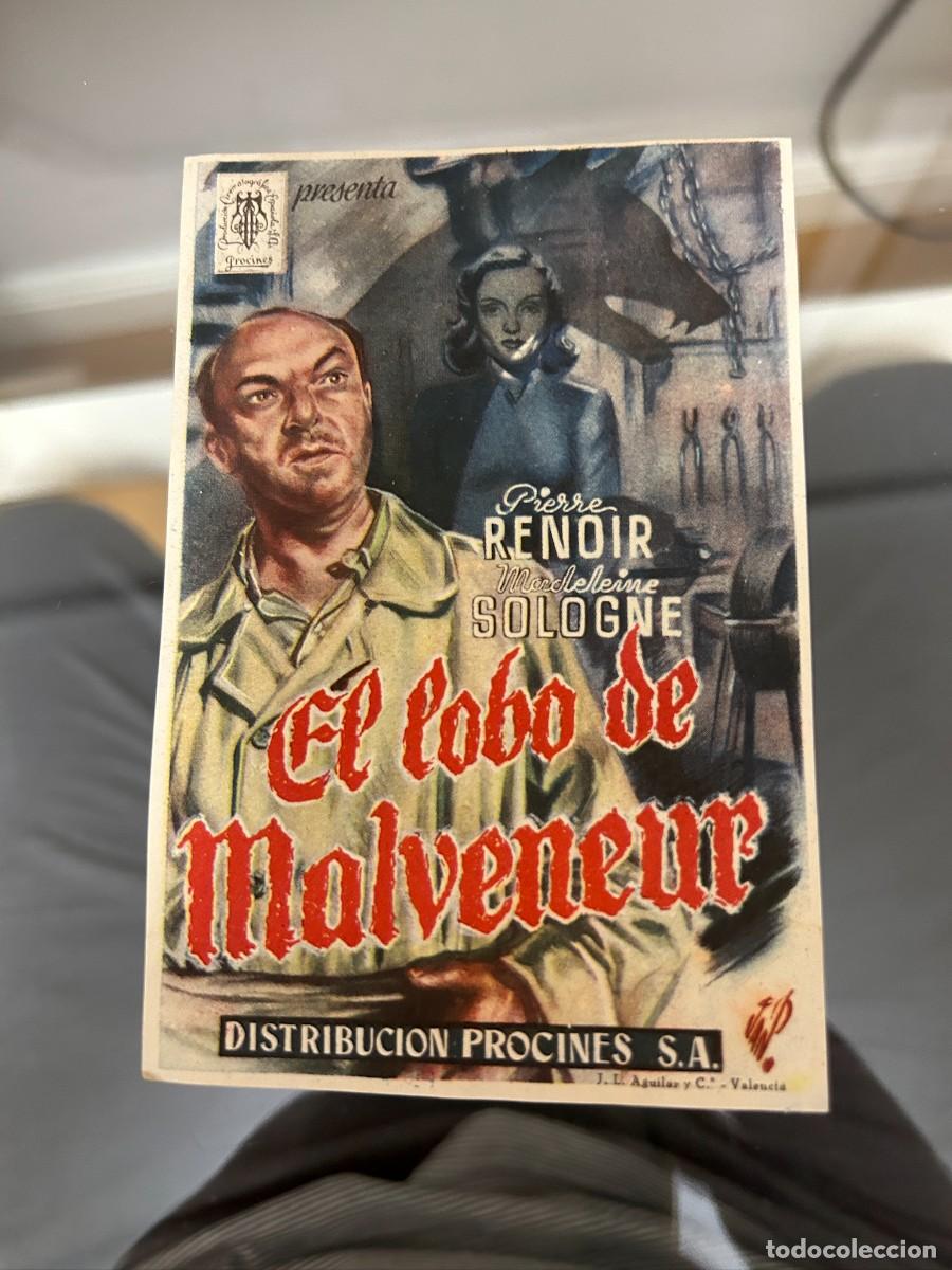Folhetos de m&atilde;o de filmes antigos de cinema: &ordm;962 EL LOBO DE MALVENEUR SIN PUBLICIDAD BUEN ESTADO