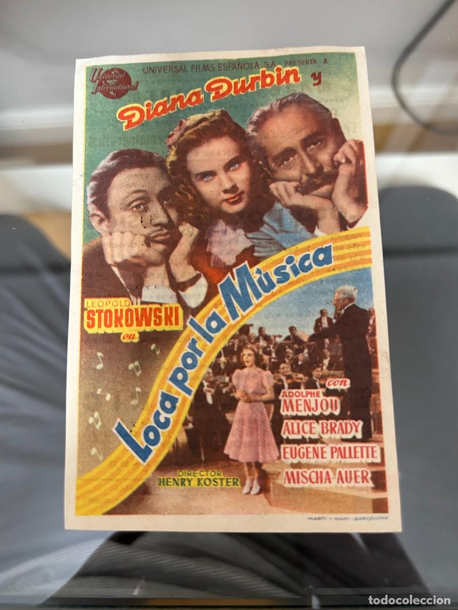  Foglietti di film di film antichi di cinema: &ordm;965 LOCA POR LA MUSICA MAJESTIC CINEMA ALBERIQUE VALENCIA CON PUBLICIDAD BUEN ESTADO