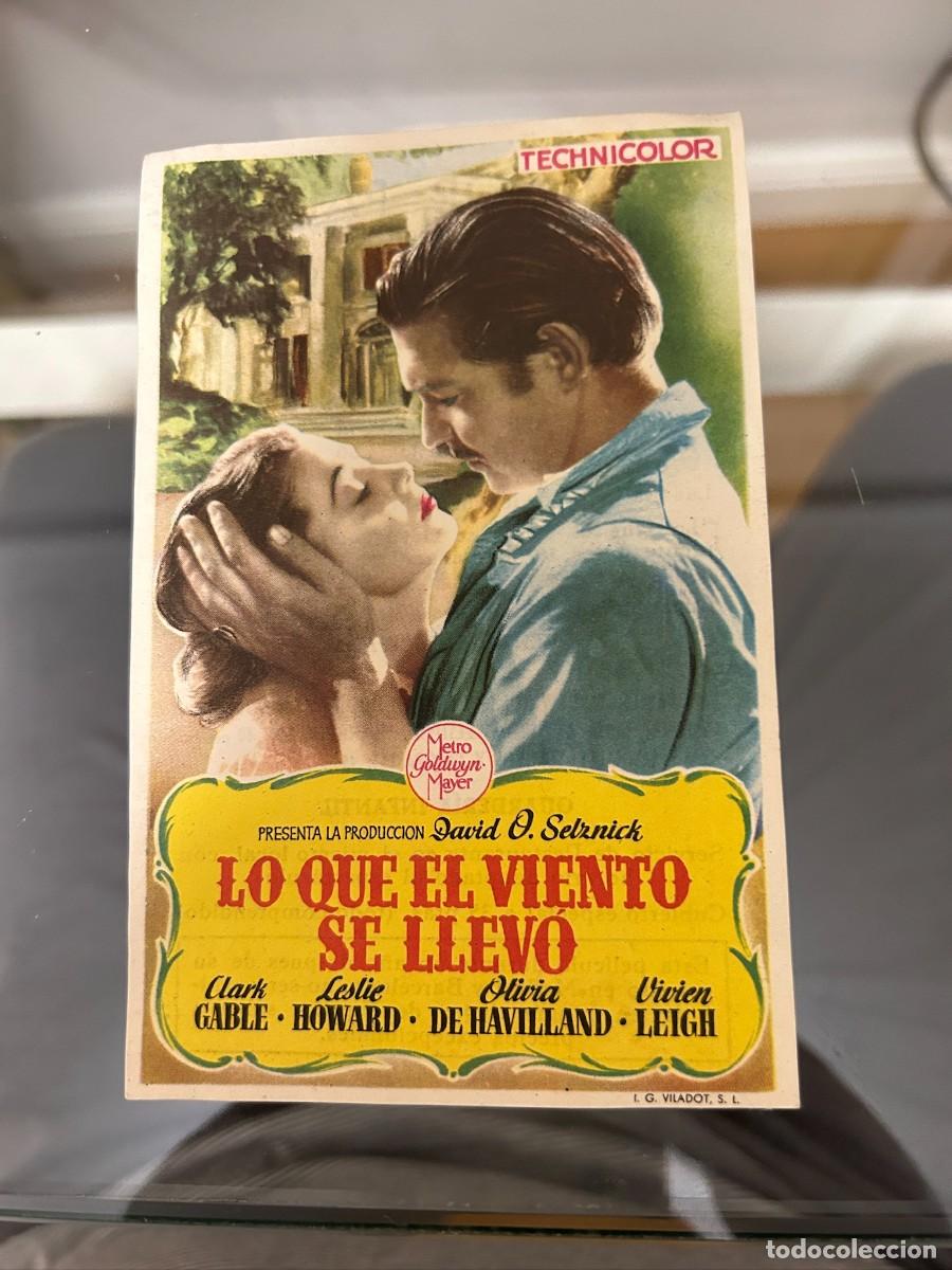  Foglietti di film di film antichi di cinema: &ordm;974 LO QUE EL VIENTO SE LLEVO WINDSOR PALACE BARCELONA BUEN ESTADO CON PUBLICIDAD