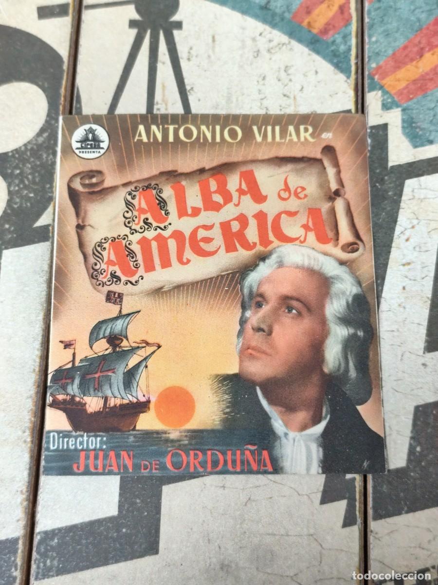  Foglietti di film di film antichi di cinema: Alba de Am&eacute;rica doble con publicidad Cinema R&aacute;bida Huelva