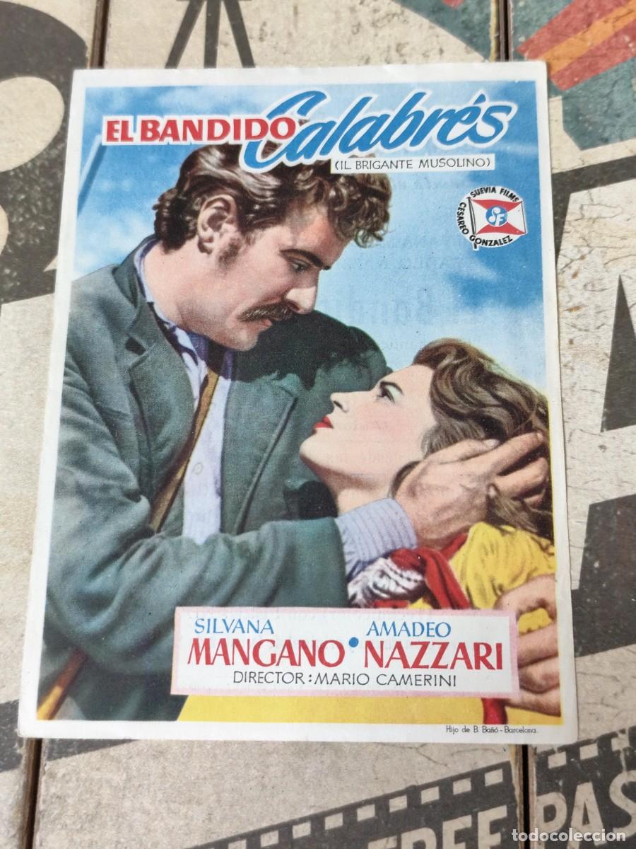  Foglietti di film di film antichi di cinema: El bandido Calabr&eacute;s con publicidad Gran Teatro Isabel la Cat&oacute;lica Granada