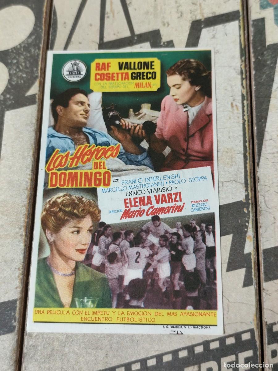  Foglietti di film di film antichi di cinema: Los h&eacute;roes del domingo con publicidad Cines Bohemio y Galileo Barcelona