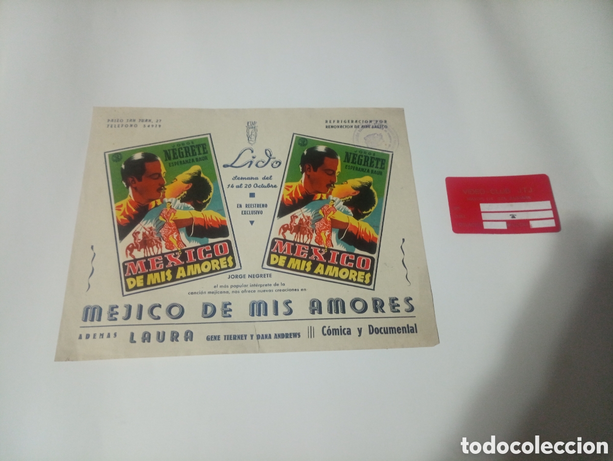 Foglietti di film di film antichi di cinema: Folleto M&eacute;xico de mis amores doble y unico